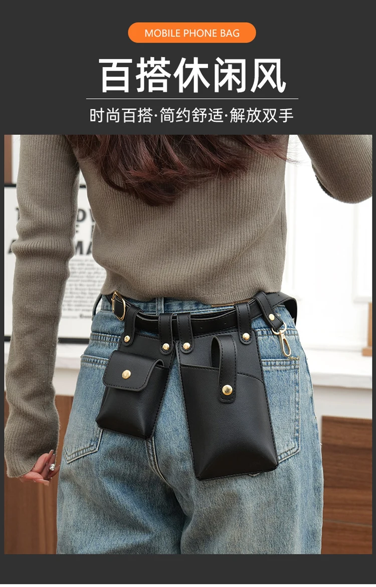Luxury Designer Men Belt Bags Women Phone Bag High Quality Soft PU Leather Unisex Fanny Bag Waist Pack Men Bag With Key Buckle