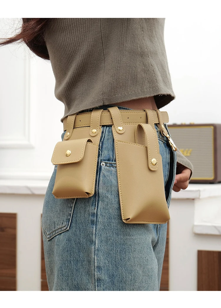 Luxury Designer Men Belt Bags Women Phone Bag High Quality Soft PU Leather Unisex Fanny Bag Waist Pack Men Bag With Key Buckle