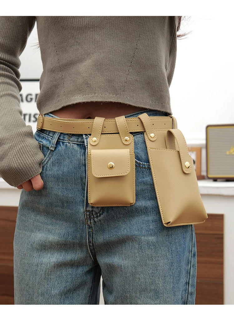 Luxury Designer Men Belt Bags Women Phone Bag High Quality Soft PU Leather Unisex Fanny Bag Waist Pack Men Bag With Key Buckle