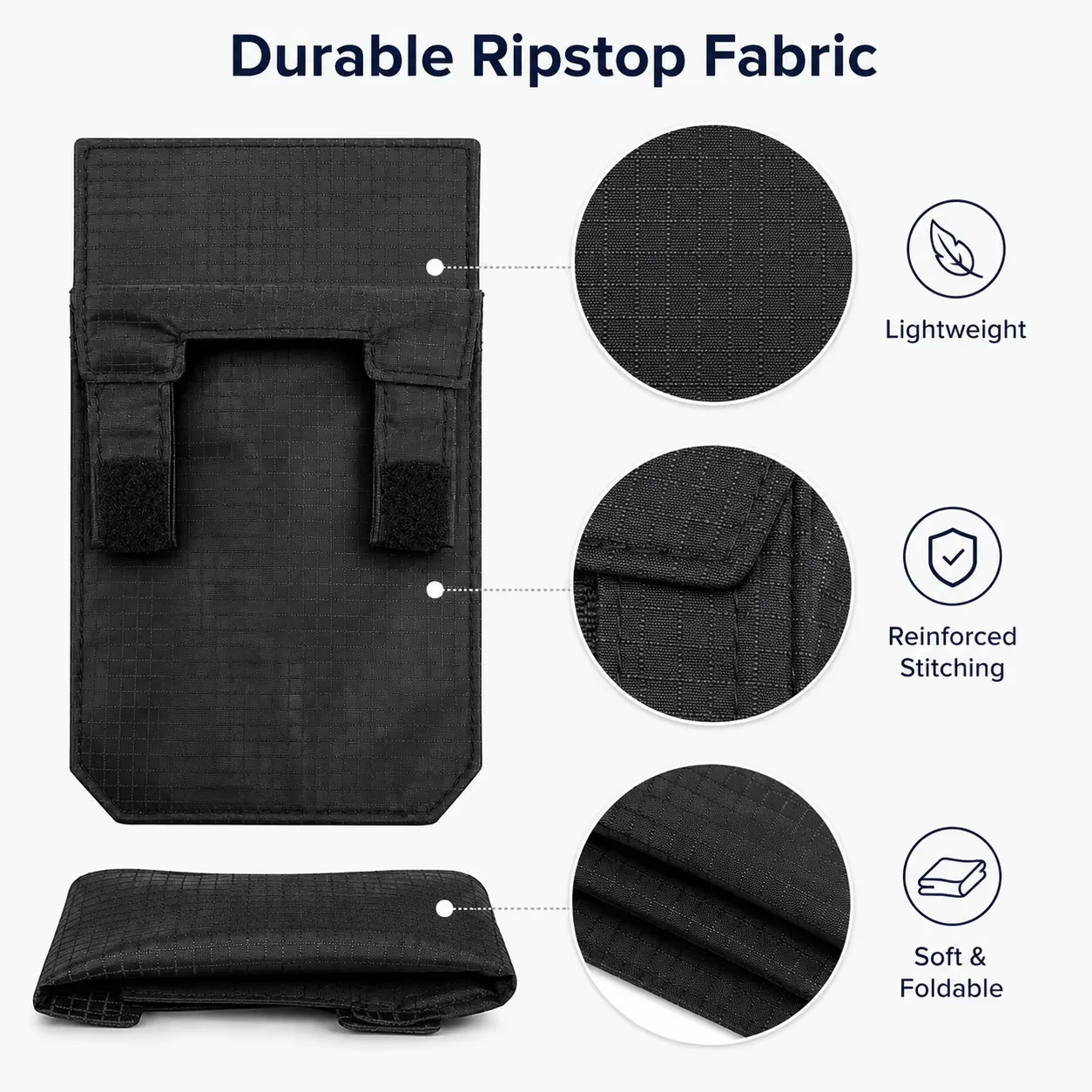Anti Theft Portable Belt Wallet Ultra Thin Hidden Nylon Pouch Hook Loop 2 Compartments Slim Travel Daily