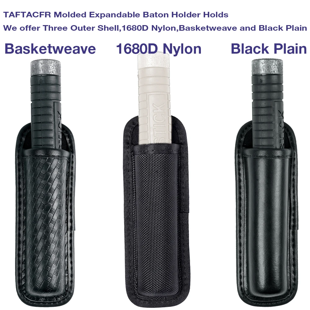 Molded Expandable Baton Holder Holds 16-Inch or 21-Inch Expandable Baton (Basketweave Artificial Leather)