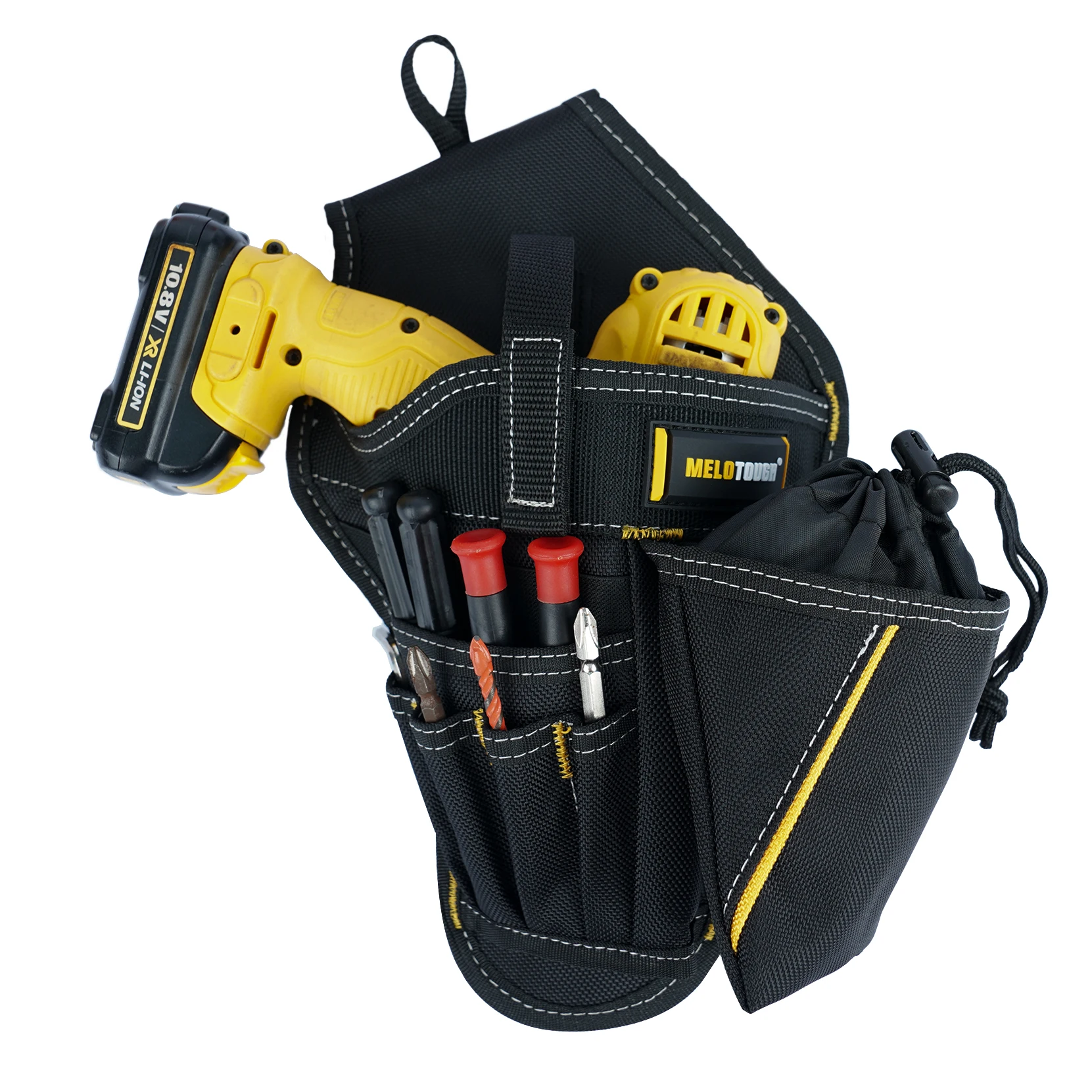 MELOTOUGH Drill Holster Impact Driver Holster Tool Bags Tool pouch With Bit Pouch Heavy Duty Impact Holster for Tool Belt