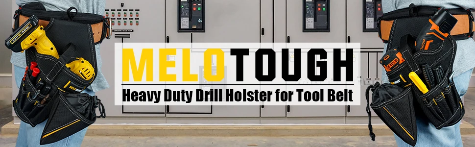 MELOTOUGH Drill Holster Impact Driver Holster Tool Bags Tool pouch With Bit Pouch Heavy Duty Impact Holster for Tool Belt