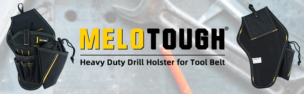 MELOTOUGH Drill Holster Impact Driver Holster Tool Bags Tool pouch With Bit Pouch Heavy Duty Impact Holster for Tool Belt