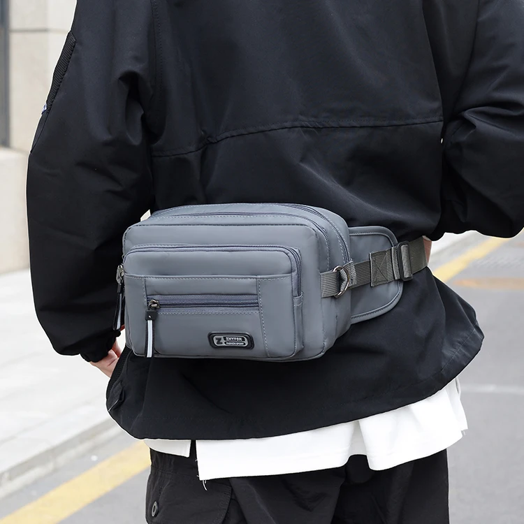 Men's Waist Bag Multifunctional Toolkit, Wear-Resistant Mobile Phone Bag, Running Bag, Leisure Outdoor Sports Waist Bag, Large C