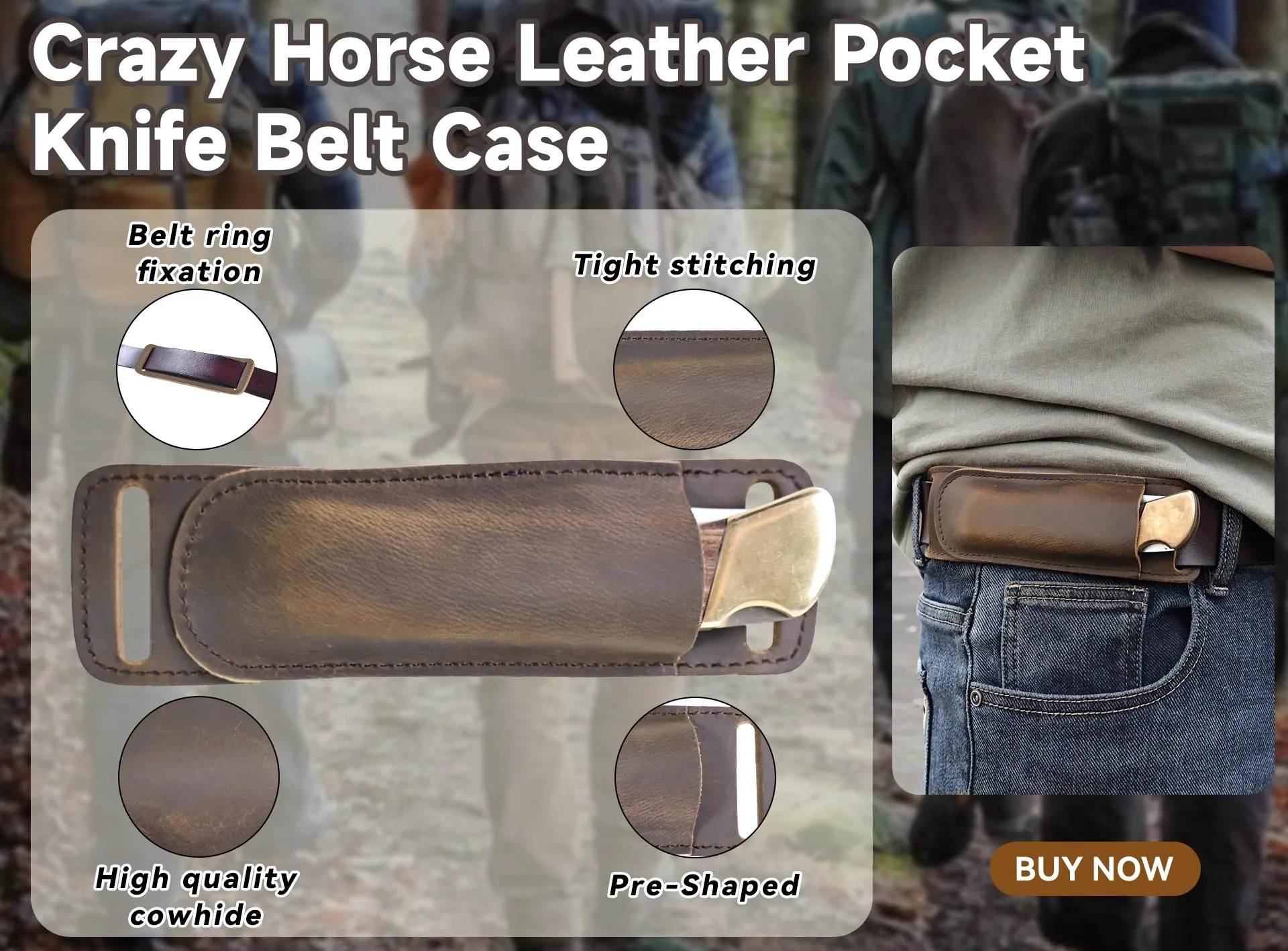 RIYAO Genuine Leather Waist Pack Vintage Dual Layer Phone Bag Pouch fanny pack For Men's Phone Holster Belt Bag Wallet Case Man