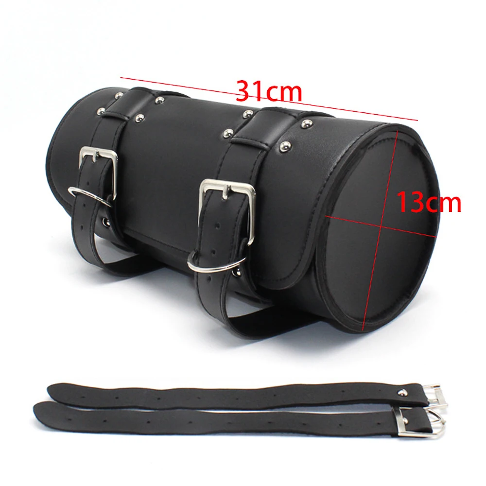 Motorcycle Saddlebag Leather Too PouchesStorage Suitable for Front Fork&Handlebar, RoadTrip Essential, Daily Commute