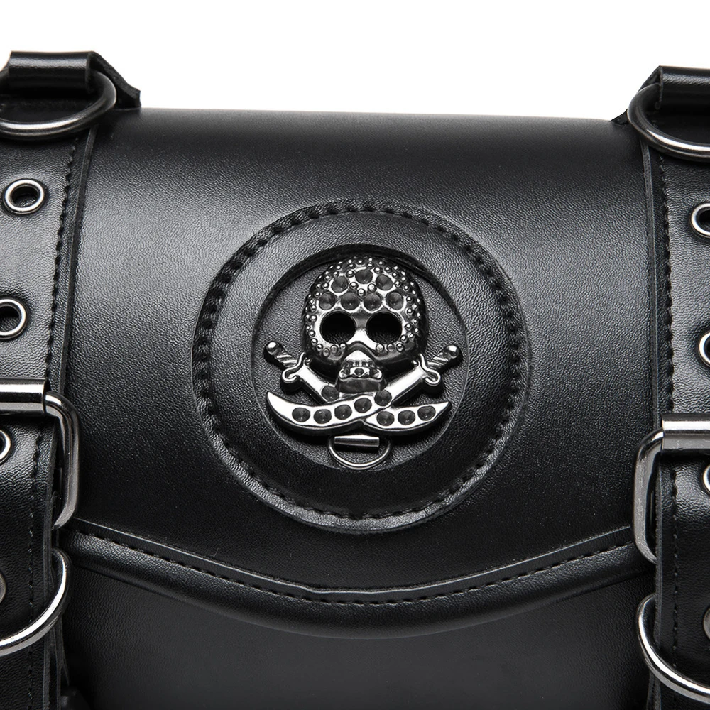 Motorcycle Saddlebag Leather Too PouchesStorage Suitable for Front Fork&Handlebar, RoadTrip Essential, Daily Commute