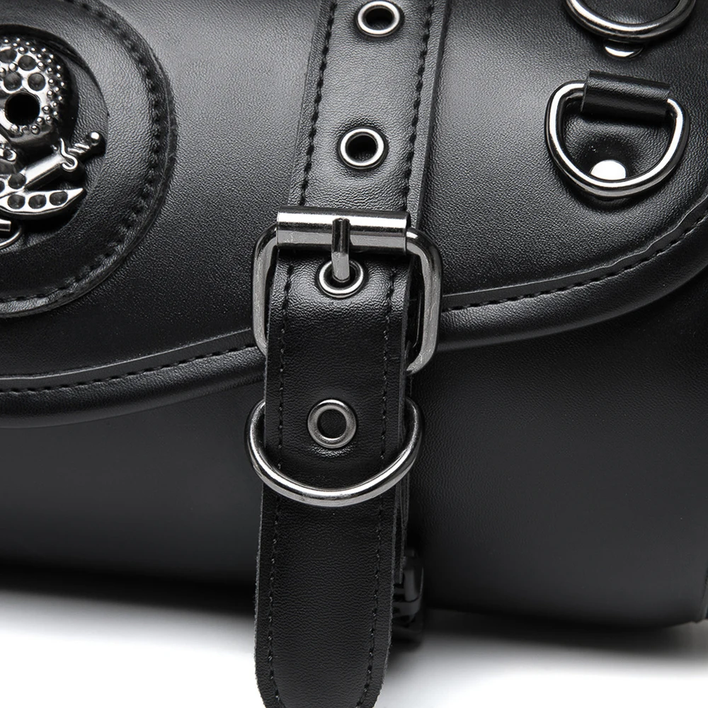 Motorcycle Saddlebag Leather Too PouchesStorage Suitable for Front Fork&Handlebar, RoadTrip Essential, Daily Commute