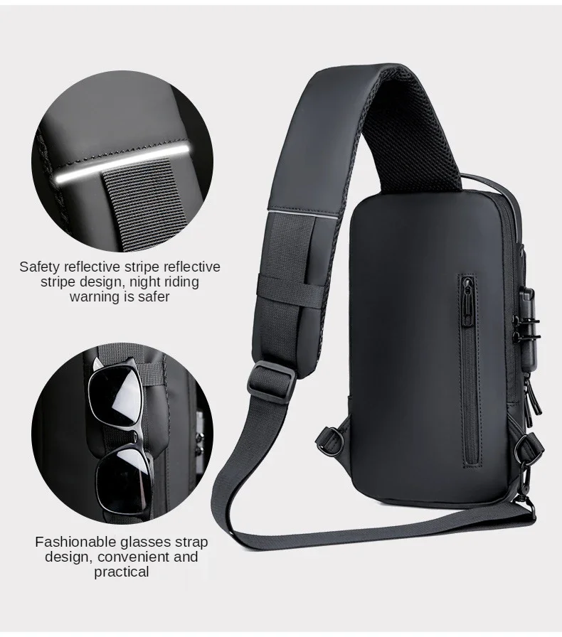 2025 Large Capacity Brand Waist Packs Bag Men Crossbody Bag PU Leather Anti-Theft Shoulder Bag Multifunctional Unisex Chest Bag