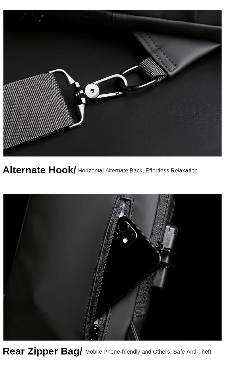2025 Large Capacity Brand Waist Packs Bag Men Crossbody Bag PU Leather Anti-Theft Shoulder Bag Multifunctional Unisex Chest Bag