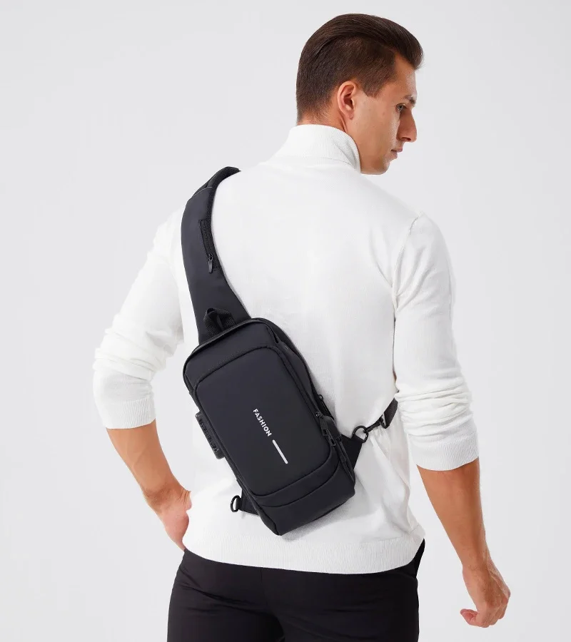2025 Large Capacity Brand Waist Packs Bag Men Crossbody Bag PU Leather Anti-Theft Shoulder Bag Multifunctional Unisex Chest Bag