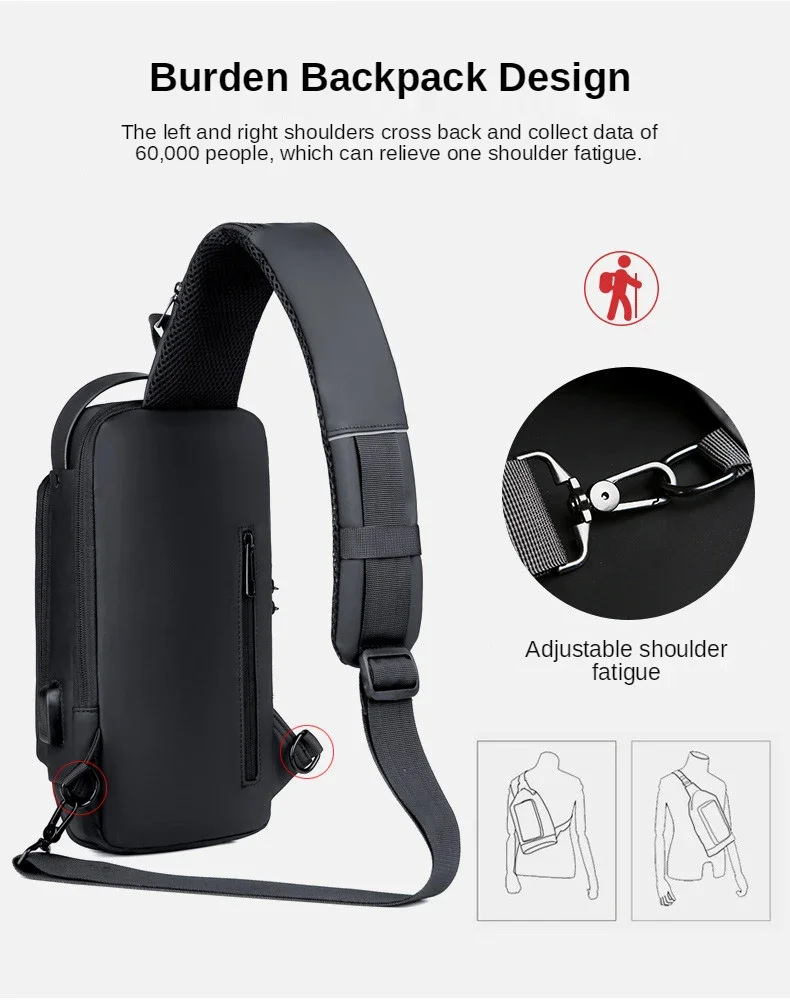 2025 Large Capacity Brand Waist Packs Bag Men Crossbody Bag PU Leather Anti-Theft Shoulder Bag Multifunctional Unisex Chest Bag