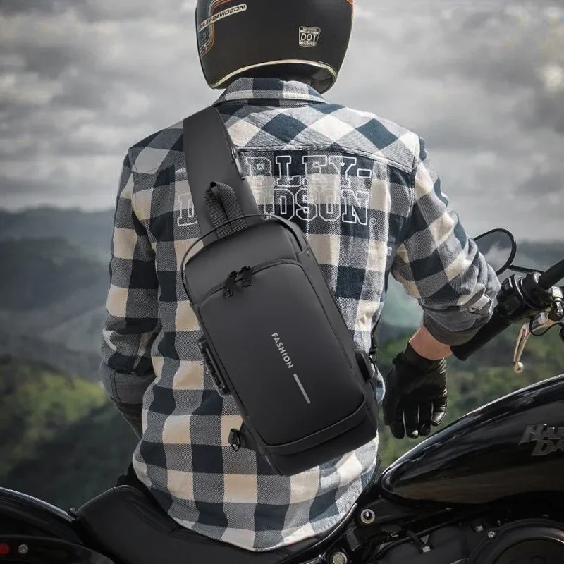 2025 Large Capacity Brand Waist Packs Bag Men Crossbody Bag PU Leather Anti-Theft Shoulder Bag Multifunctional Unisex Chest Bag