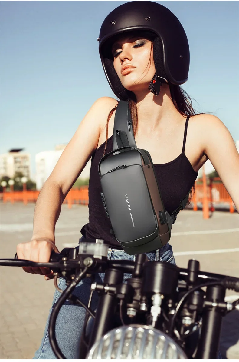2025 Large Capacity Brand Waist Packs Bag Men Crossbody Bag PU Leather Anti-Theft Shoulder Bag Multifunctional Unisex Chest Bag