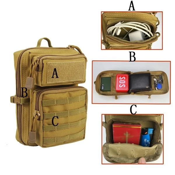 Waterproof Outdoor Tactical Molle Waist Bag Hiking Travelling Sling Backpack Waist Packs Shoulder Bag Pouch