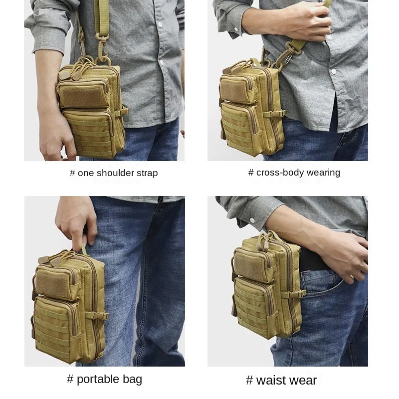 Waterproof Outdoor Tactical Molle Waist Bag Hiking Travelling Sling Backpack Waist Packs Shoulder Bag Pouch