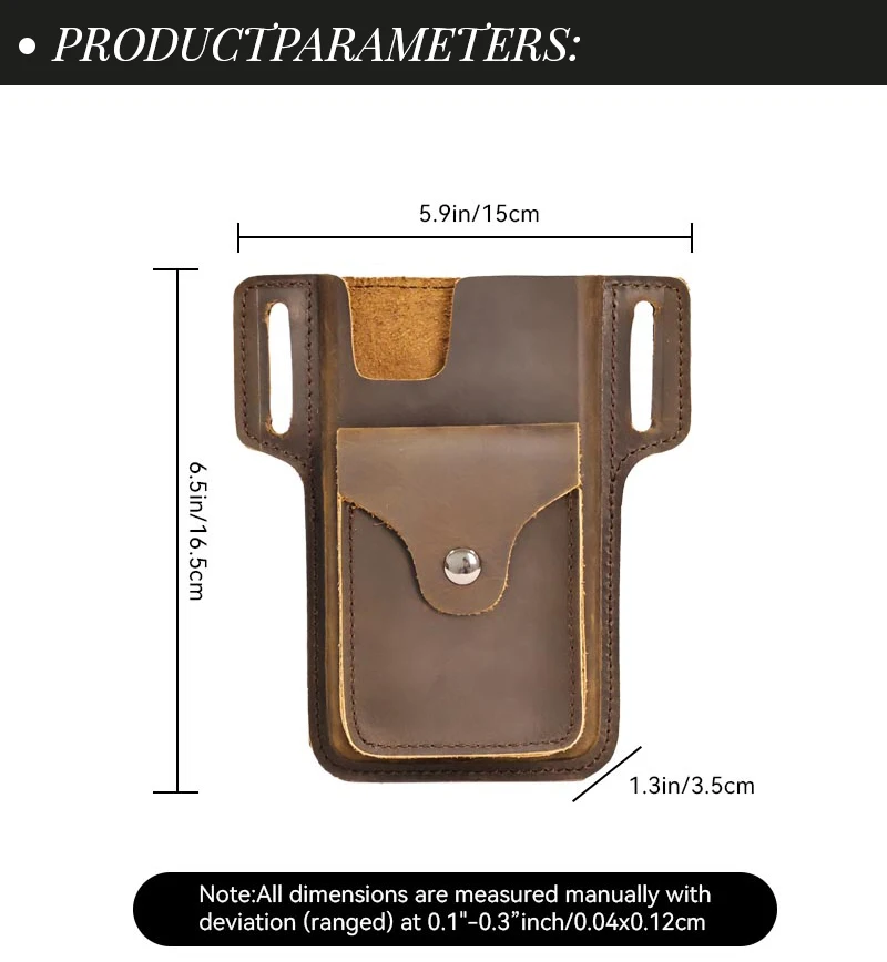 Genuine Leather Mobile Phone Holster Belt Case, Casual Waist Pack for Men, Phone Bag, Wallet Pocket, Cigarette Box for iPhone