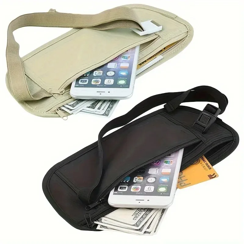 Running Waist Bag, Invisible Travel Waist Bag, Passport, Money Belt Bag, Hidden Safe Wallet, Gift Bag, Money Bag