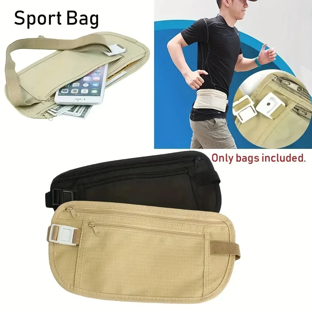 Running Waist Bag, Invisible Travel Waist Bag, Passport, Money Belt Bag, Hidden Safe Wallet, Gift Bag, Money Bag