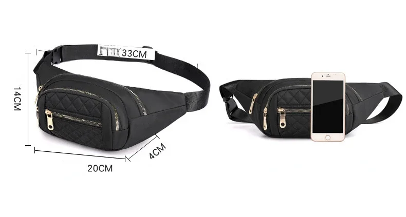 Simple Nylon Waist Bag, Multi Zipper Chest Bag, Casual Crossbody Fanny Pack For Outdoor Sport Running Hiking Cycling