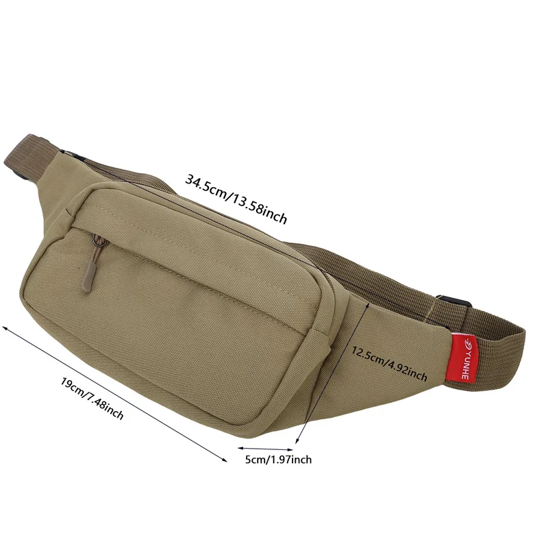 Unisex Men Waist Bag Pack Purse Casual Large Phone Belt Bag Pouch Women's Canvas Travel Phone Bag Fanny Banana Bag Hip 3 Pockets