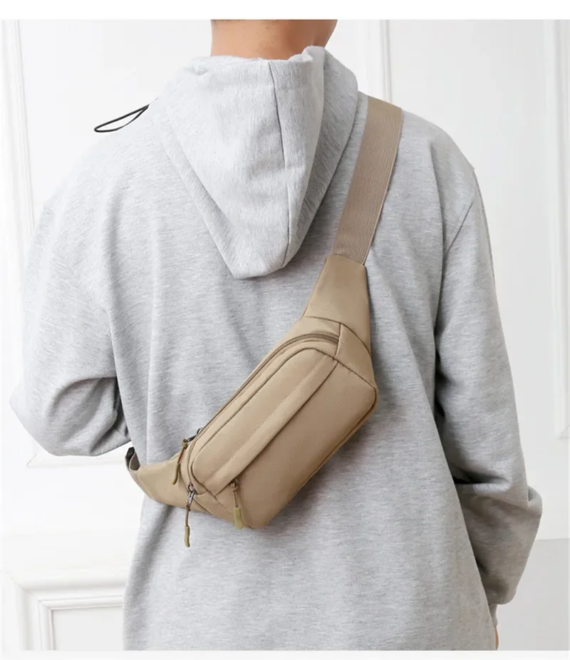 Unisex Men Waist Bag Pack Purse Casual Large Phone Belt Bag Pouch Women's Canvas Travel Phone Bag Fanny Banana Bag Hip 3 Pockets