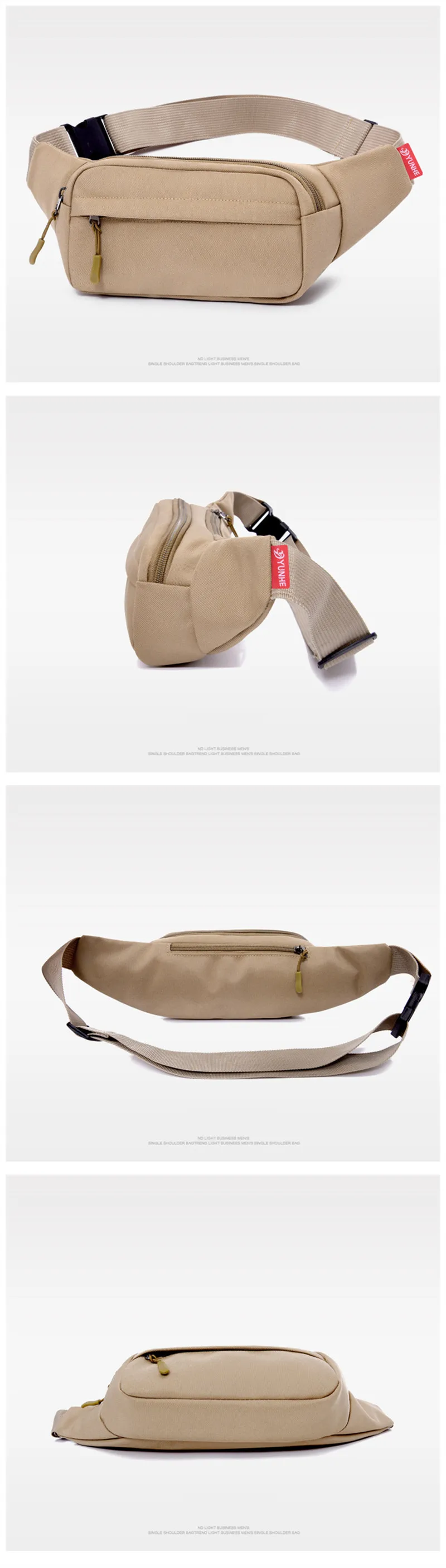 Unisex Men Waist Bag Pack Purse Casual Large Phone Belt Bag Pouch Women's Canvas Travel Phone Bag Fanny Banana Bag Hip 3 Pockets