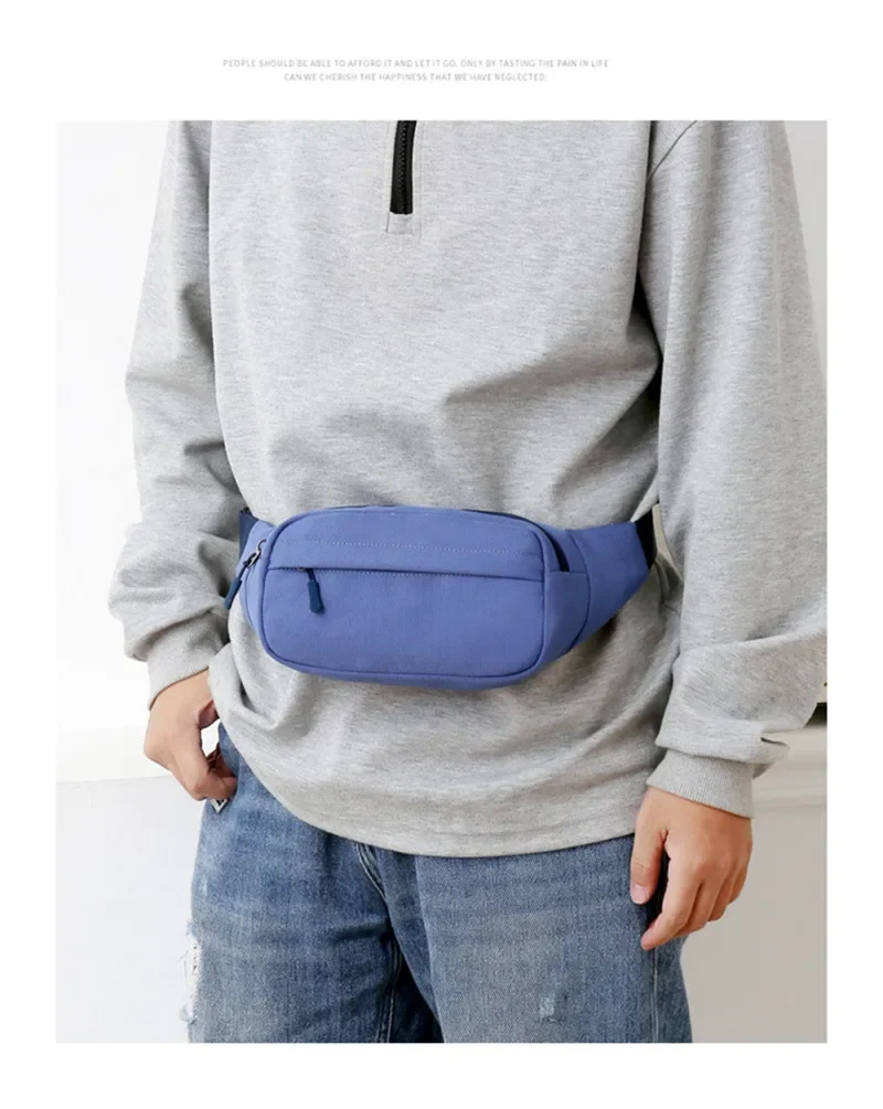 Unisex Men Waist Bag Pack Purse Casual Large Phone Belt Bag Pouch Women's Canvas Travel Phone Bag Fanny Banana Bag Hip 3 Pockets