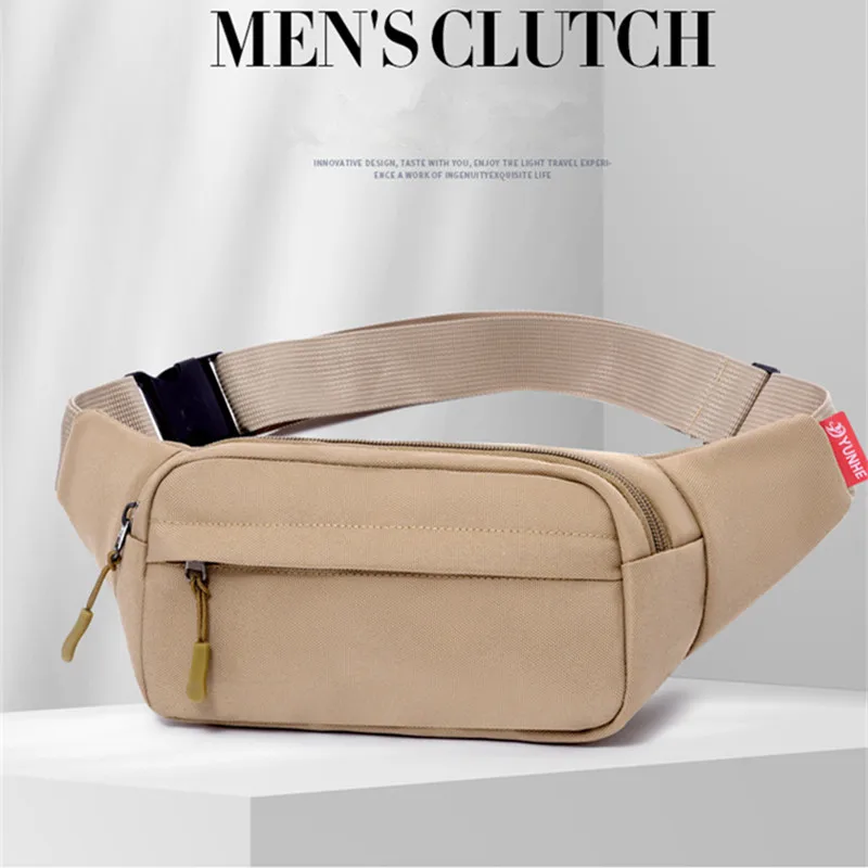 Unisex Men Waist Bag Pack Purse Casual Large Phone Belt Bag Pouch Women's Canvas Travel Phone Bag Fanny Banana Bag Hip 3 Pockets