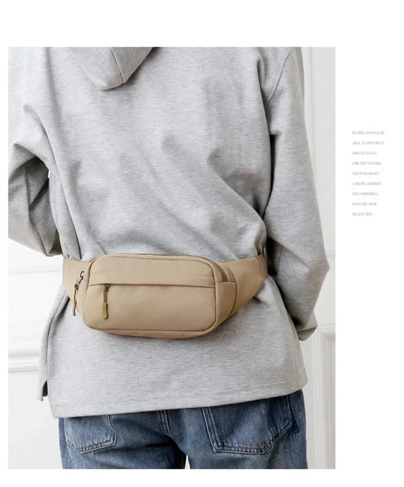Unisex Men Waist Bag Pack Purse Casual Large Phone Belt Bag Pouch Women's Canvas Travel Phone Bag Fanny Banana Bag Hip 3 Pockets