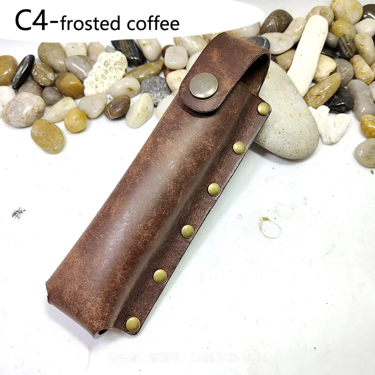 Portable Outdoor EDC Tactical Pencil Sheath Case Insulin Injection Pen Bag Waist Bag Leather Belt Pack Hand-made Customized MF