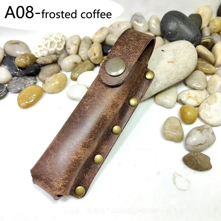 Portable Outdoor EDC Tactical Pencil Sheath Case Insulin Injection Pen Bag Waist Bag Leather Belt Pack Hand-made Customized MF