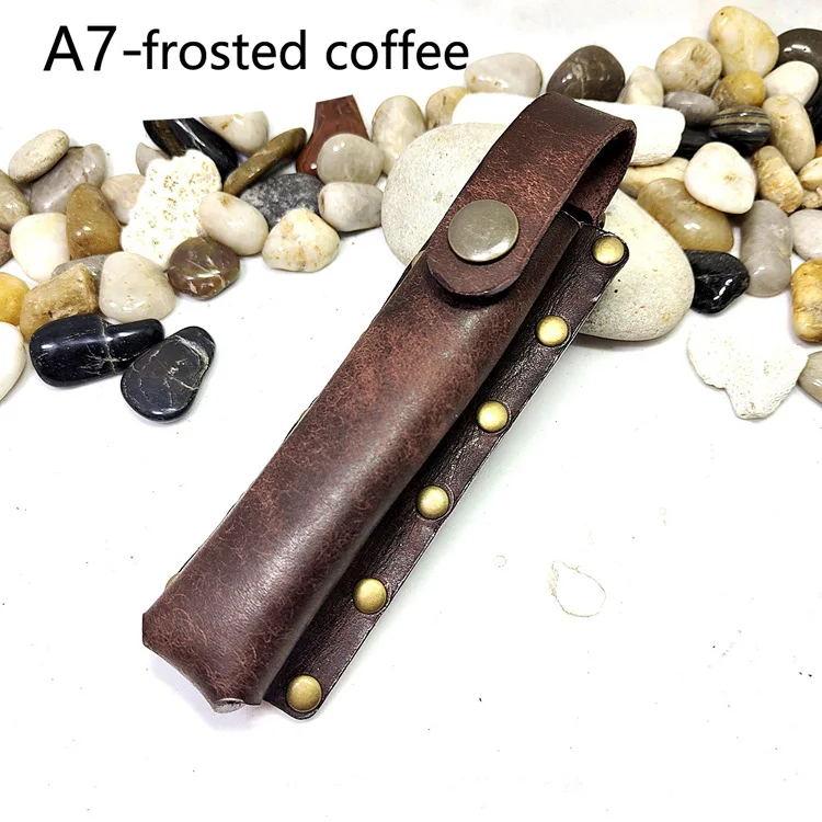 Portable Outdoor EDC Tactical Pencil Sheath Case Insulin Injection Pen Bag Waist Bag Leather Belt Pack Hand-made Customized MF