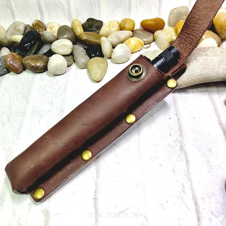 Portable Outdoor EDC Tactical Pencil Sheath Case Insulin Injection Pen Bag Waist Bag Leather Belt Pack Hand-made Customized MF