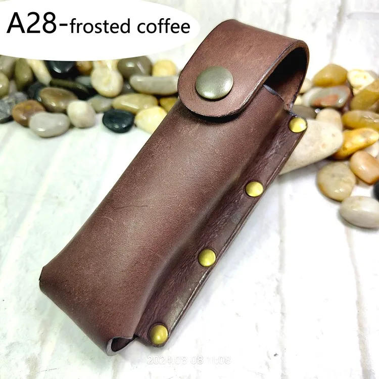 Portable Outdoor EDC Tactical Pencil Sheath Case Insulin Injection Pen Bag Waist Bag Leather Belt Pack Hand-made Customized MF