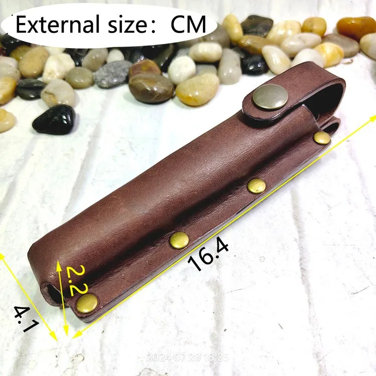 Portable Outdoor EDC Tactical Pencil Sheath Case Insulin Injection Pen Bag Waist Bag Leather Belt Pack Hand-made Customized MF