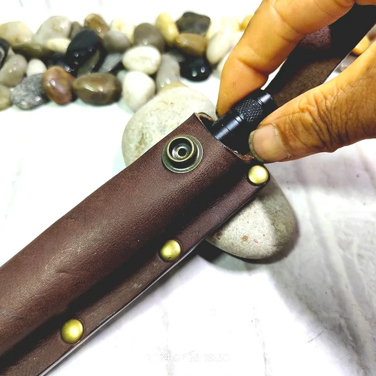 Portable Outdoor EDC Tactical Pencil Sheath Case Insulin Injection Pen Bag Waist Bag Leather Belt Pack Hand-made Customized MF