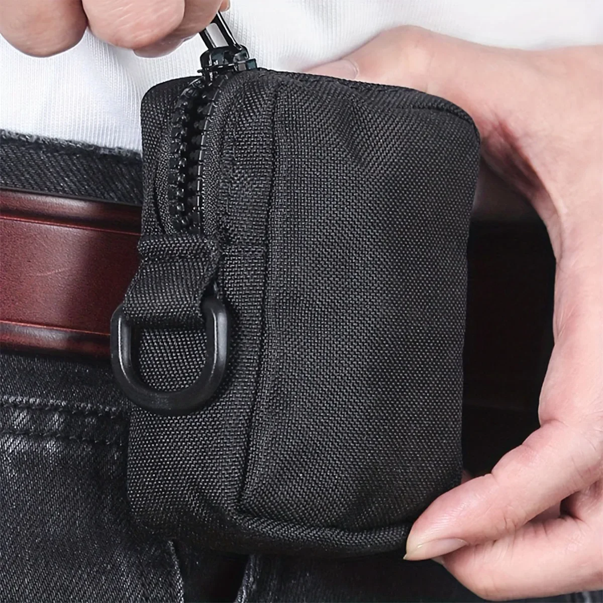 Outdoor Sports Multi-functional Tactical Waist Bag Accessory Bag Simple and Durable Card Bag Coin Purse Solid Color Waist Packs