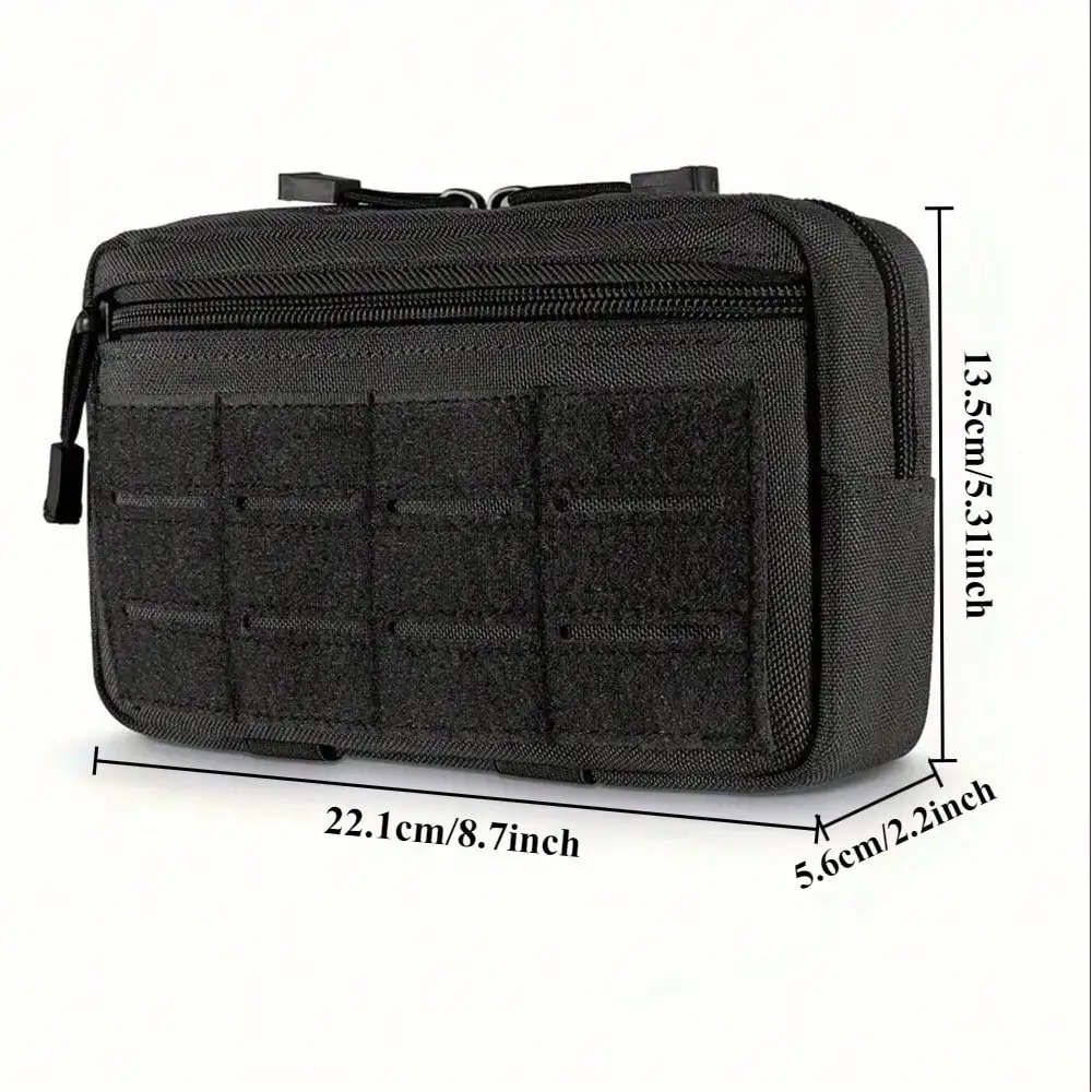 Outdoor Nylon Portable Men's Waist Bag, EDC Hunting Toolkit, Molle Pouch with Metal Hooks, Camouflage Waist Pack Coin Purse