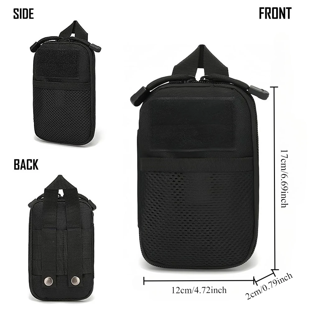 Tactical MOLLE Storage Waist Bag EDC Portable Partition Layer Design Coin Purse Key Storage Bag, Outdoor Sports Phone Waist Bag