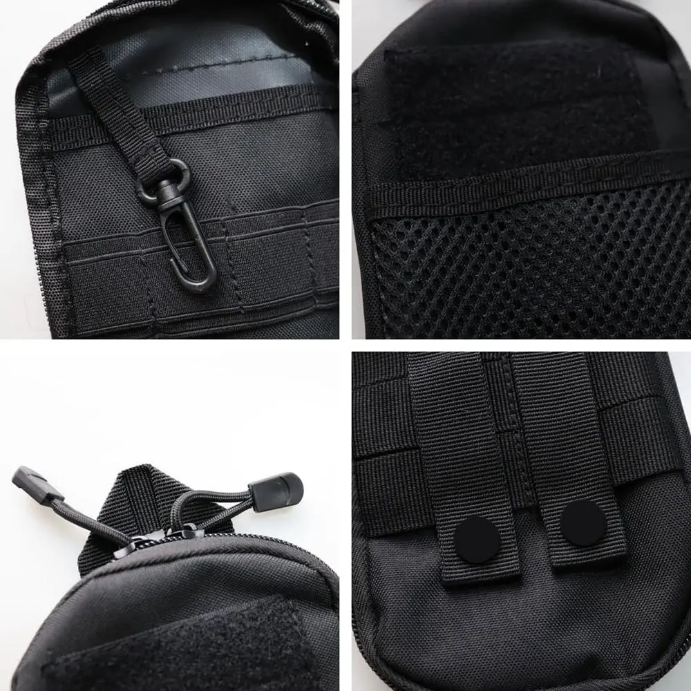 Tactical MOLLE Storage Waist Bag EDC Portable Partition Layer Design Coin Purse Key Storage Bag, Outdoor Sports Phone Waist Bag