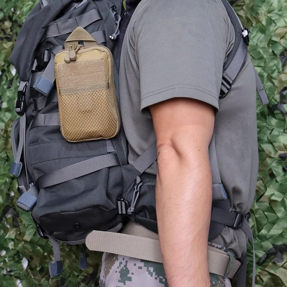 Tactical MOLLE Storage Waist Bag EDC Portable Partition Layer Design Coin Purse Key Storage Bag, Outdoor Sports Phone Waist Bag