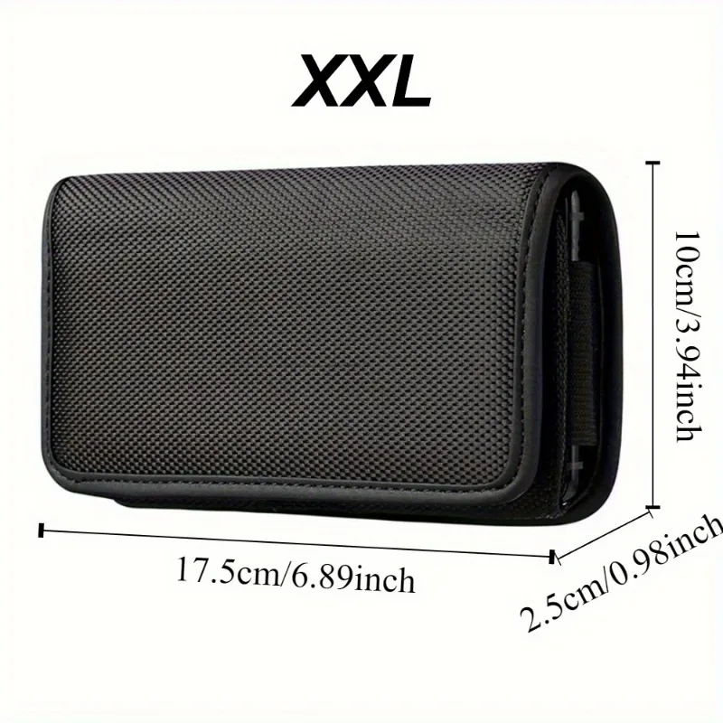 Fashion Simple Black Waist Belt Hanging Mobile Phone Bag Card Money License Case Stylish Multi-functional Men's Belt Bag