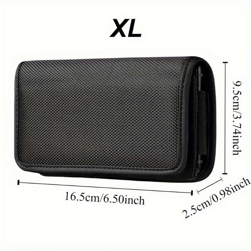 Fashion Simple Black Waist Belt Hanging Mobile Phone Bag Card Money License Case Stylish Multi-functional Men's Belt Bag