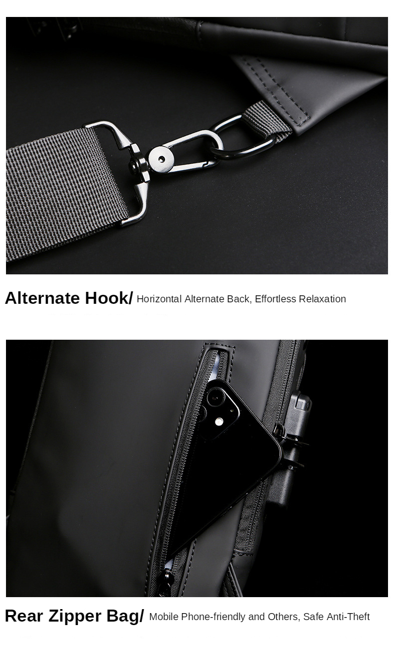 New Brand Designer Men Crossbody Bag PU Leather Classic Anti-Theft Shoulder Bag Chest Bag Multifunctional for Men