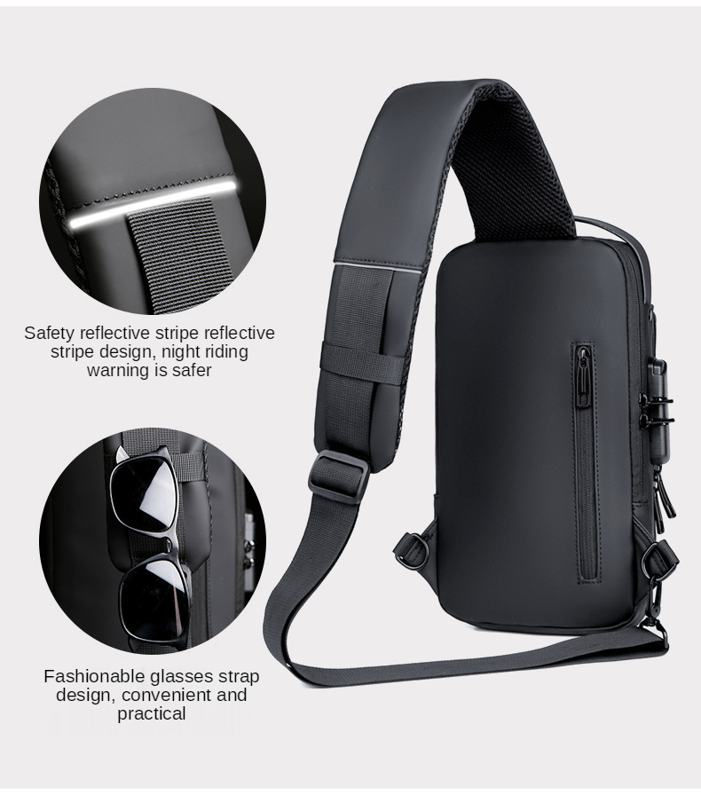 New Brand Designer Men Crossbody Bag PU Leather Classic Anti-Theft Shoulder Bag Chest Bag Multifunctional for Men