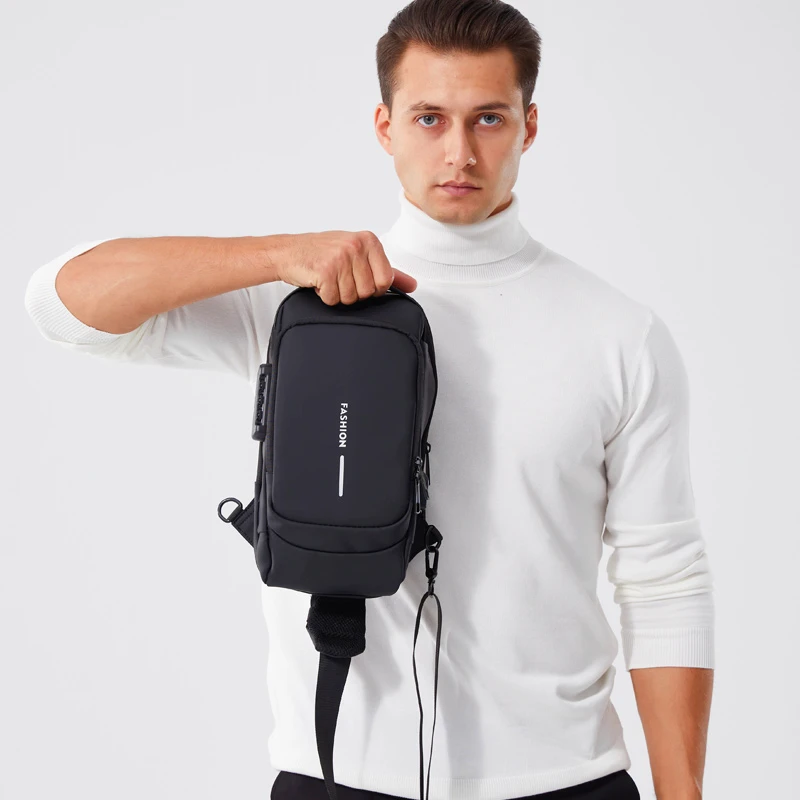 New Brand Designer Men Crossbody Bag PU Leather Classic Anti-Theft Shoulder Bag Chest Bag Multifunctional for Men