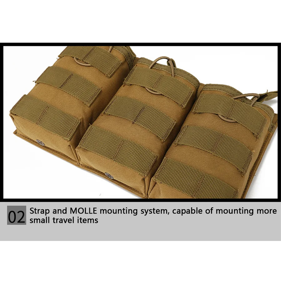 Training triple item bag, field vest, Molle accessory bag, miscellaneous bag, AK M4 storage bag, walkie talkie bag