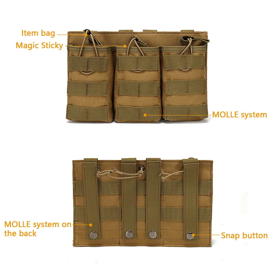 Training triple item bag, field vest, Molle accessory bag, miscellaneous bag, AK M4 storage bag, walkie talkie bag